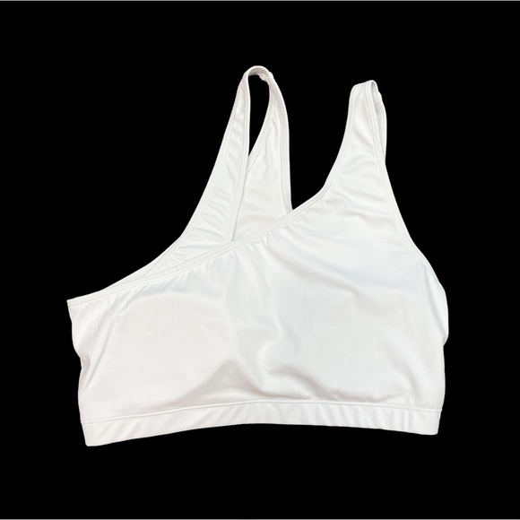 Nubyen X Revolve One Shoulder Sports Bra Sz Large White Cutout - Picture 3 of 10
